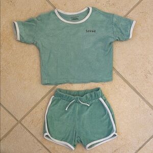 Green Terry Cloth Lounge Set
